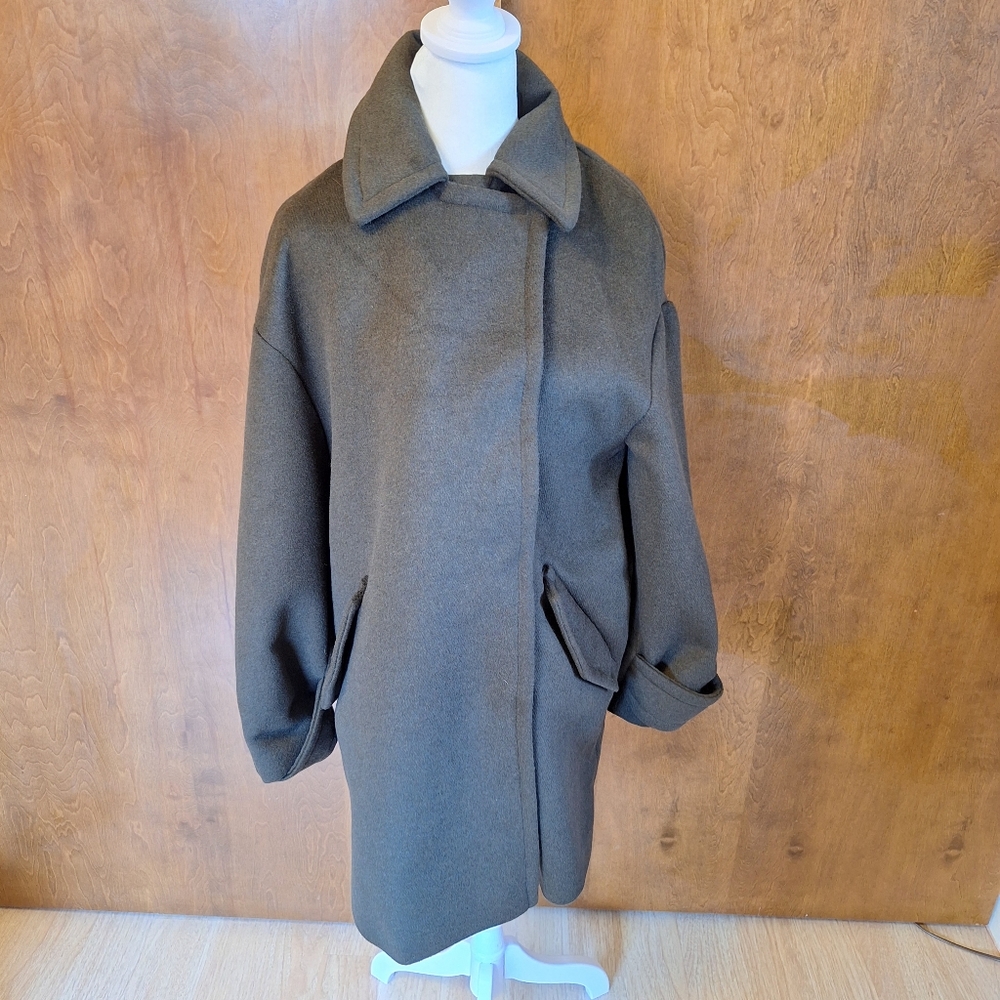 ASOS Women's Dark Gray/Olive Green Coat - Picture 2 of 10
